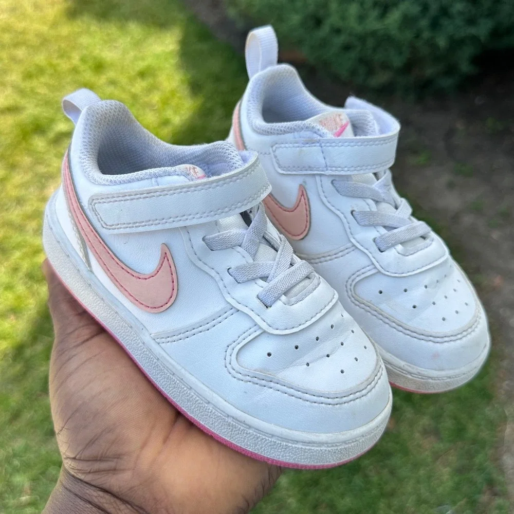 Nike Court Borough Low 2 Toddler Girl Athletic Shoes Size 8 White Sneakers